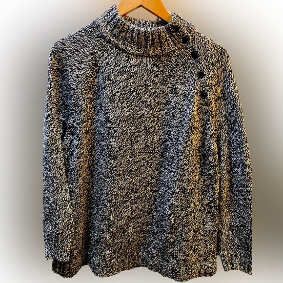 Chaps chunky knit cotton blend diagonal button sweater XL - Picture 1 of 8